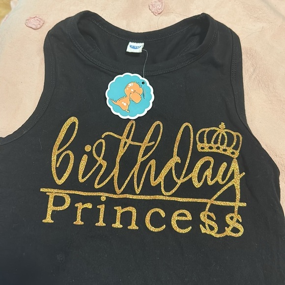 “Birthday Princess” Black & Gold 2 Piece Party Outfit - Size 140 (US 8-10) NWT - Picture 3 of 3